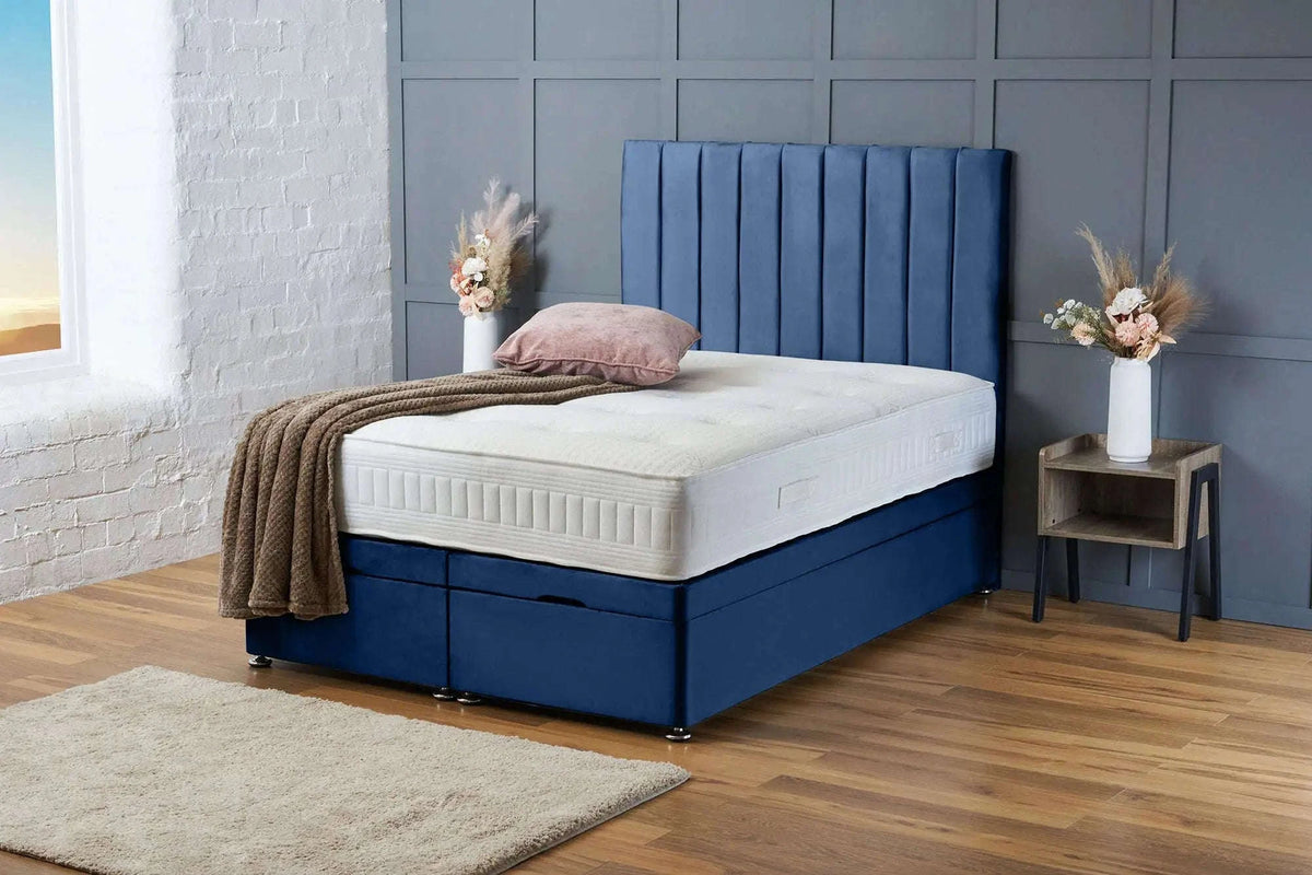 Aria Divan Ottoman Royal Blue Plush Bsspoke
