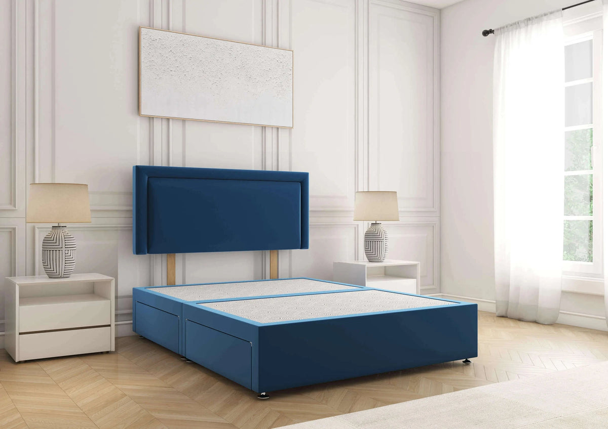 Ella Divan Bed Royal Blue Plush Bsspoke