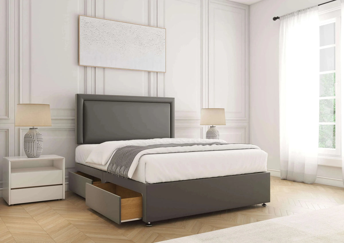 Ella Divan Bed Grey Plush Bsspoke