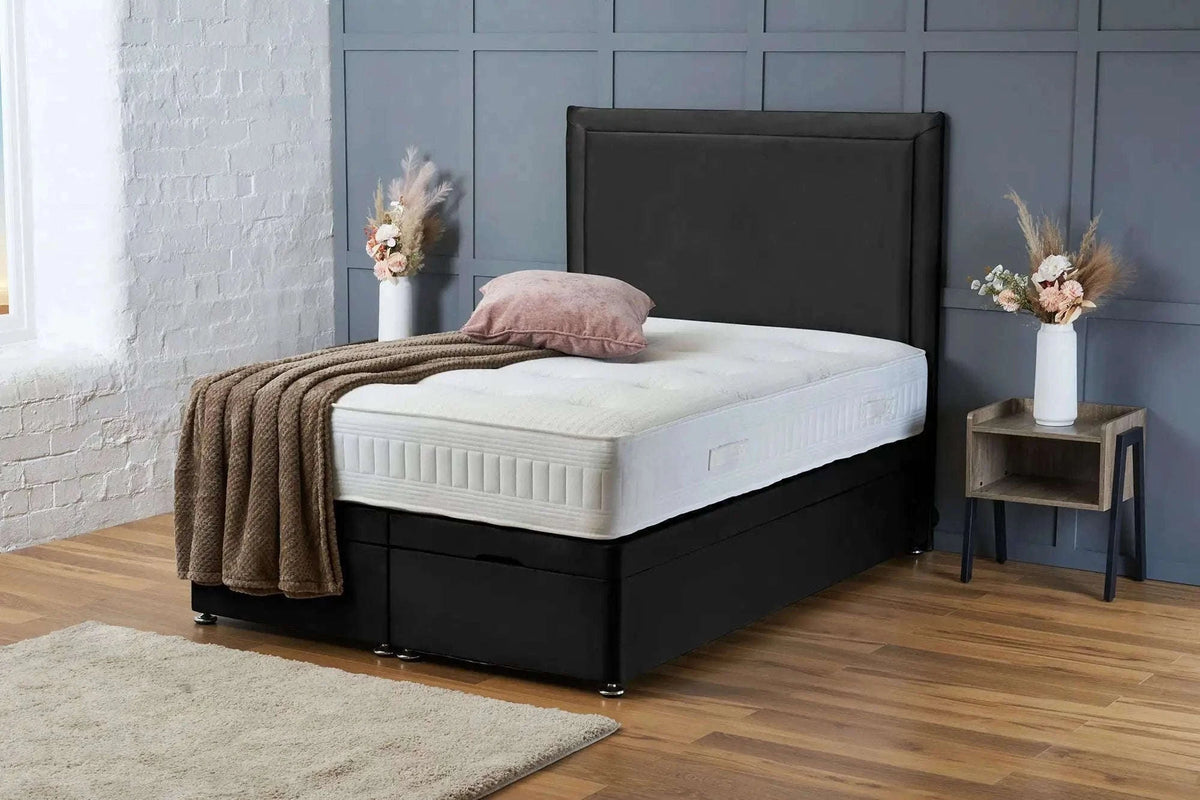 Ella Divan Ottoman Black Plush Bsspoke