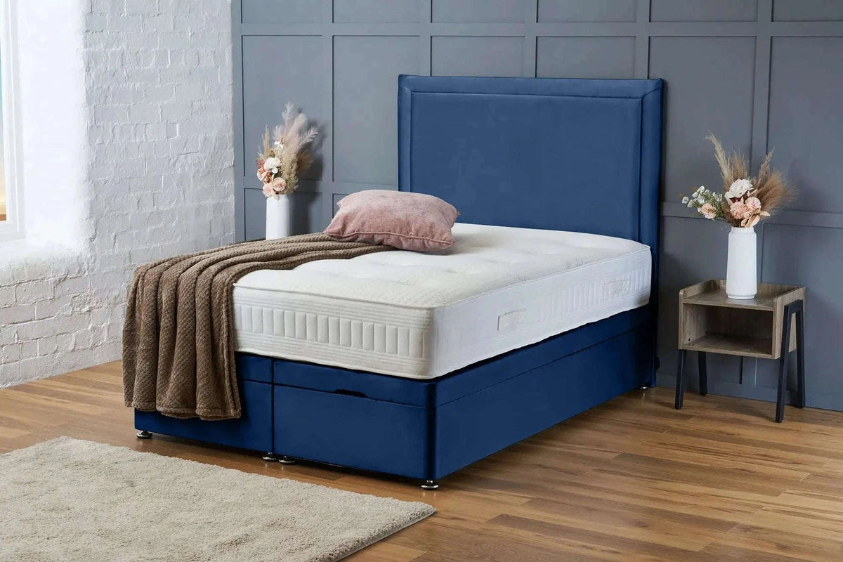 Ella Divan Ottoman Royal Blue Plush Bsspoke
