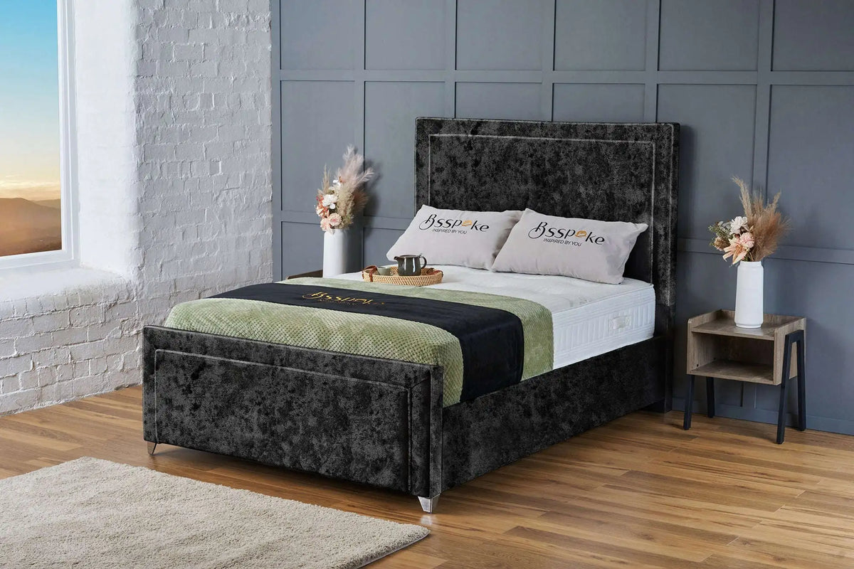Lila Bed Frame Black Crushed Velvet Bsspoke