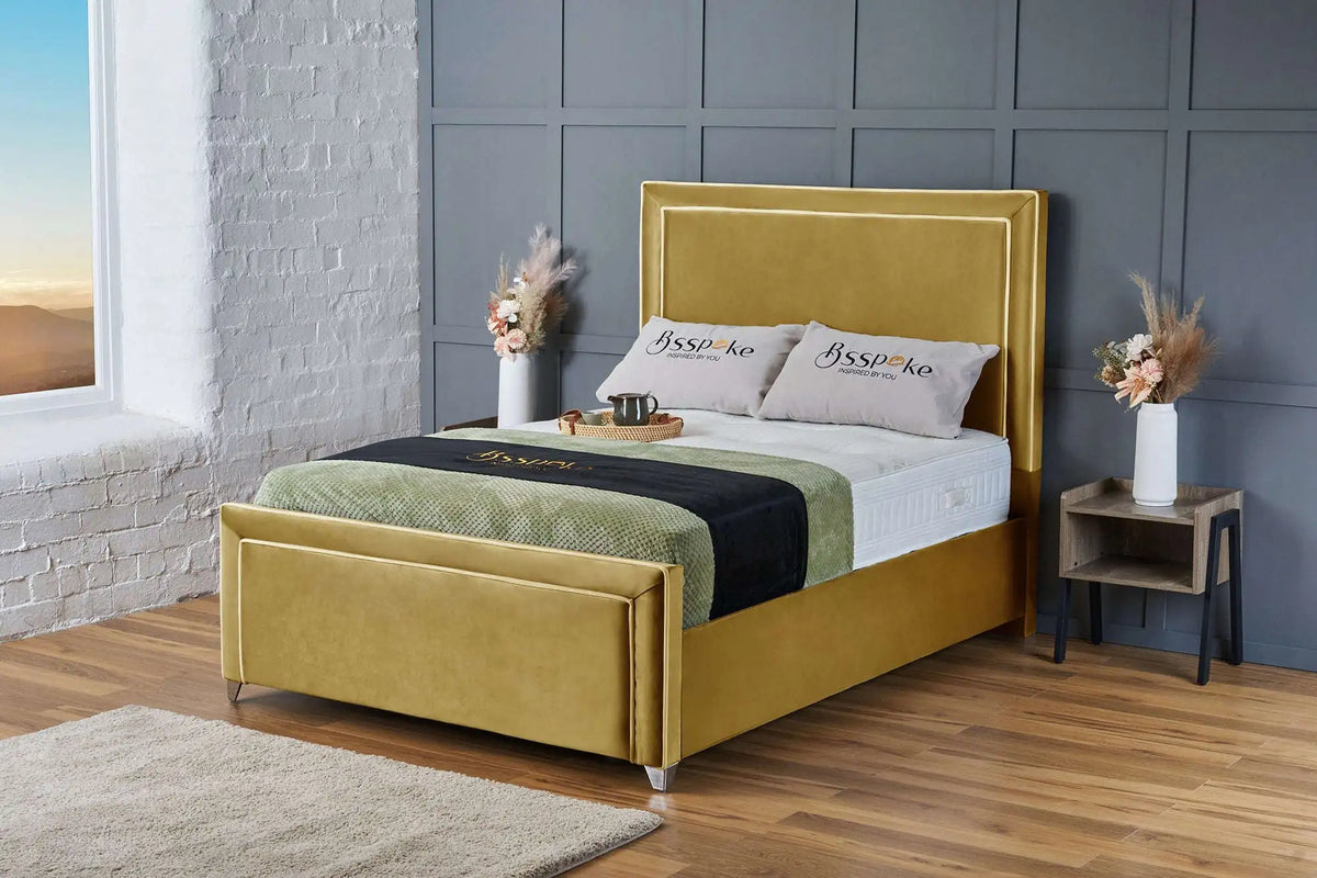 Lila Bed Frame Mustard Plush Bsspoke