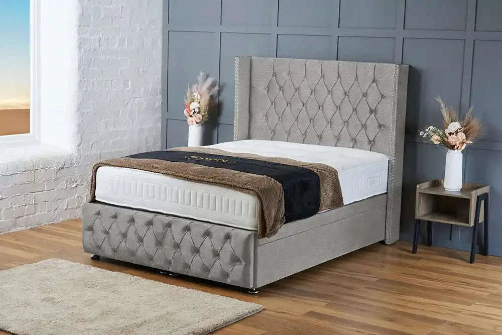 Mayfair Divan Ottoman Silver Naples Bsspoke