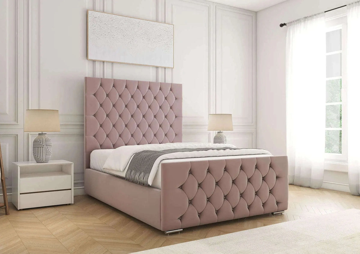 Mia Bed Frame Pink Plush Bsspoke