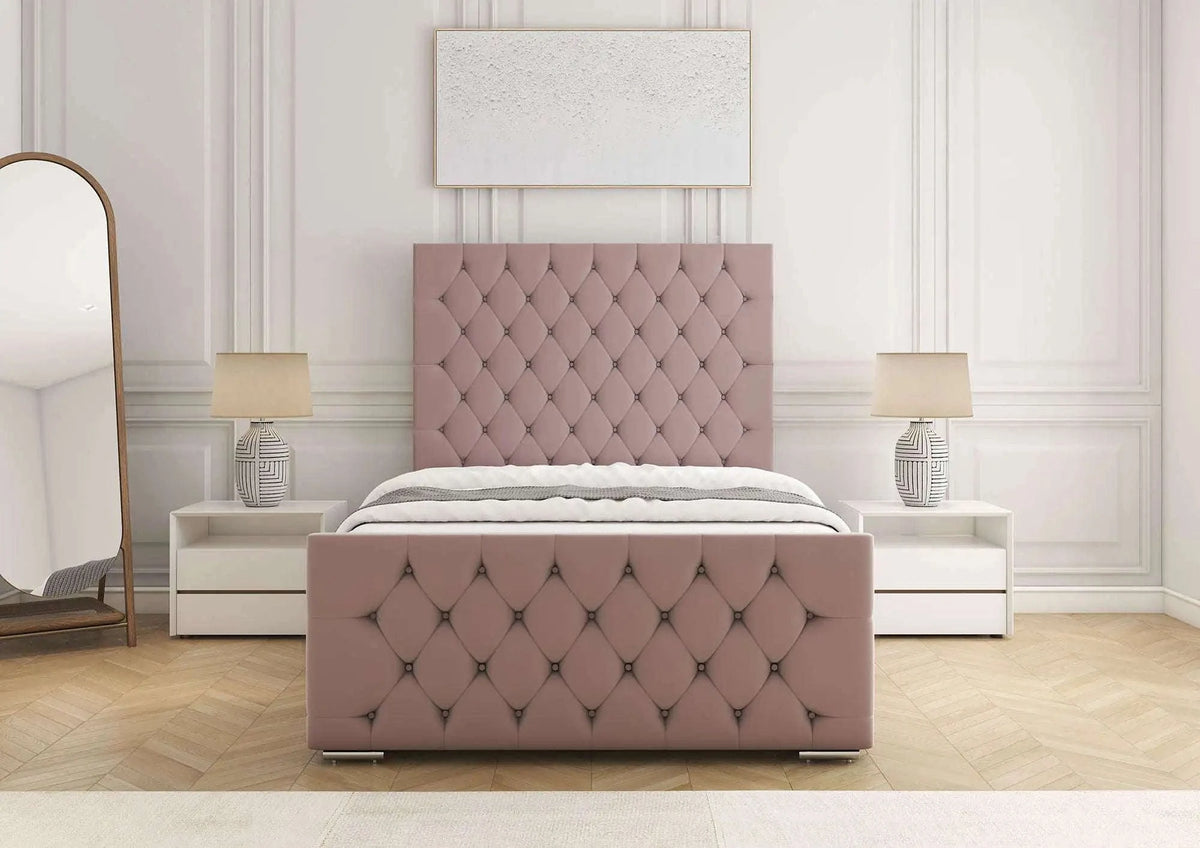 Mia Bed Frame Pink Plush Bsspoke