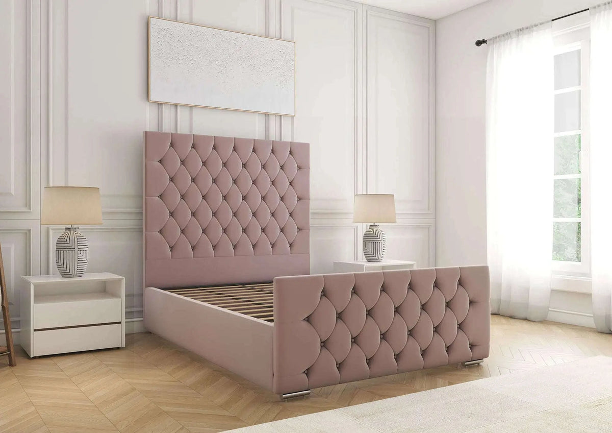 Mia Bed Frame Pink Plush Bsspoke