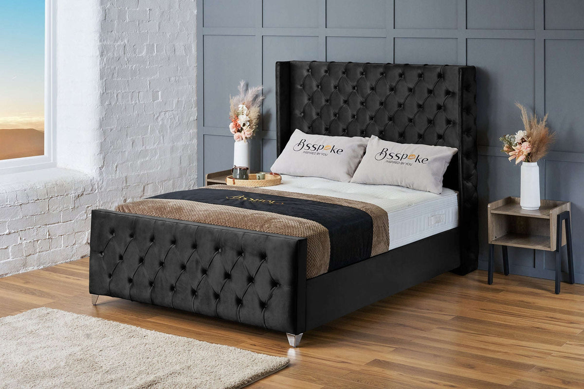 Ruby Bed Frame Black Plush Bsspoke