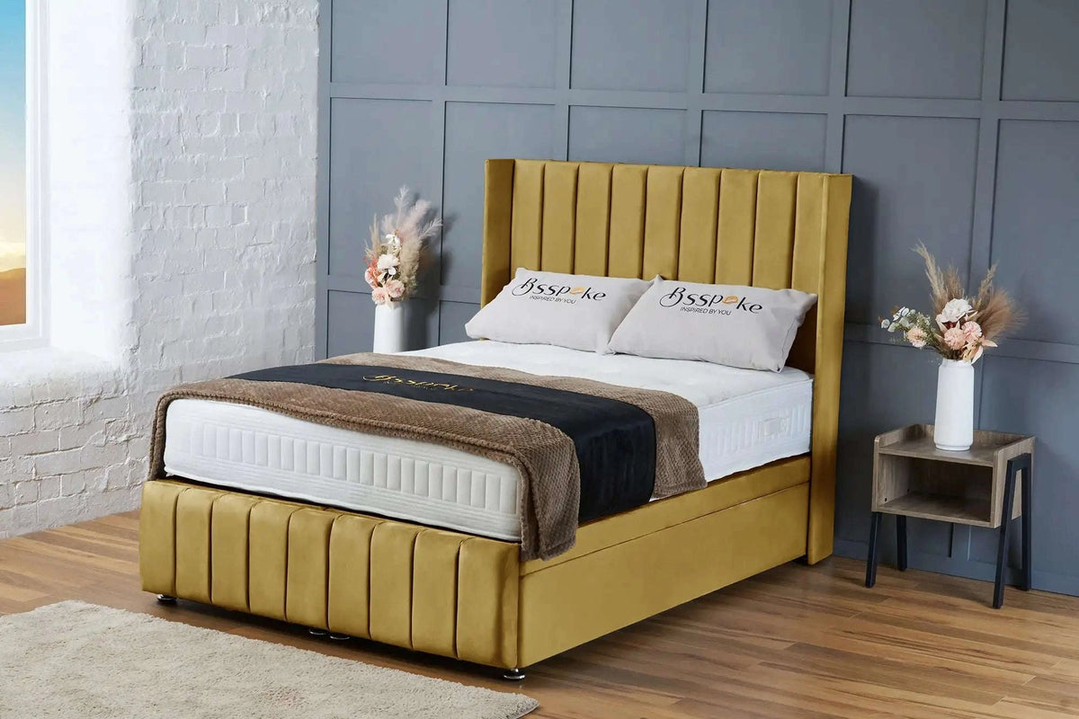 Zoe Divan Ottoman Mustard Plush Bsspoke